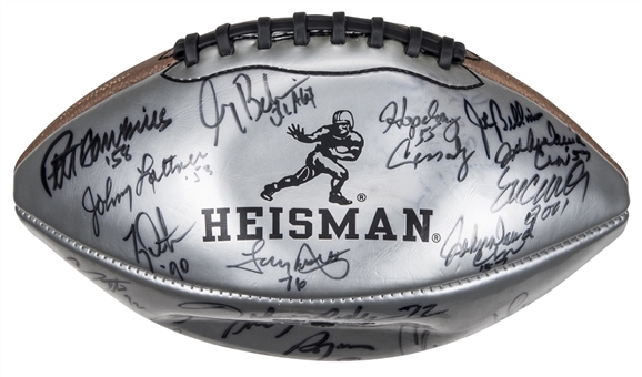 Heisman Trophy Winners Multi Signed Football With 21 Signatures (JSA)